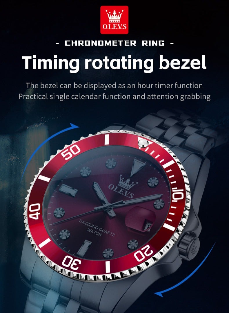 OLEVS Top Brand Original Men Quartz Watch Waterproof Watch for Men Stainless Steel Quartz Men Luxury Watch Luminous Wristwatch - Image 5