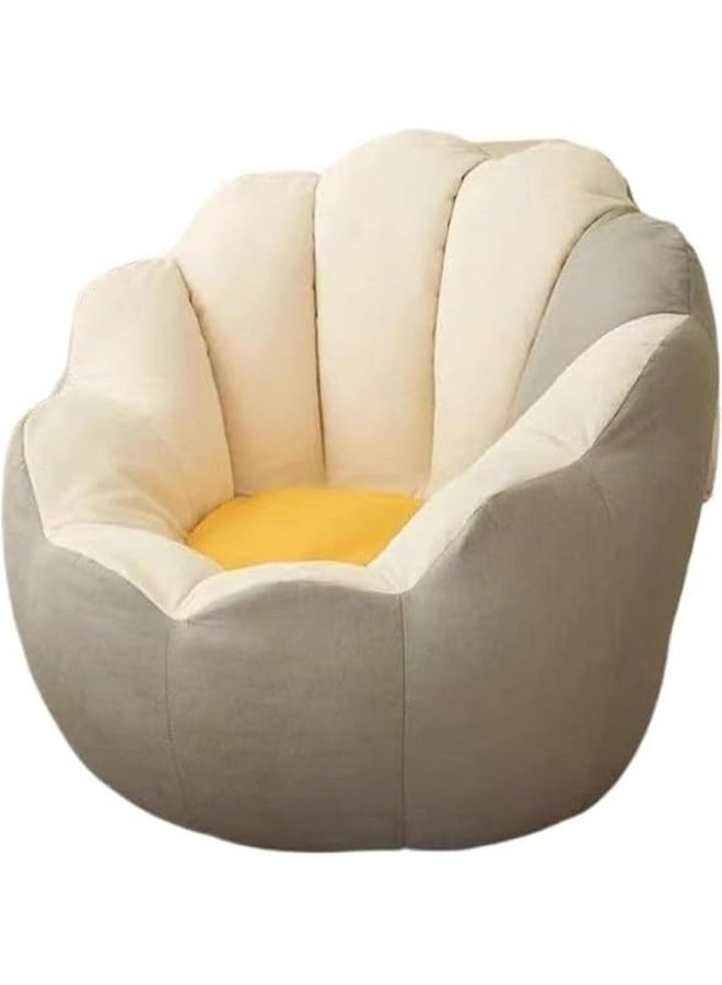 Cozy Flower Single Sofa Simple and Stylish Lounge Chair for Bedroom & Living Room (Beige)