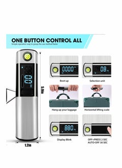 SYOSI Luggage Scale High Precision Digital Luggage Weight Scale with Led Display for Travel Stainless Steel Housing Small and Portable Light Travel Built-in Tape Measure 110lb 50kg  - Image 3