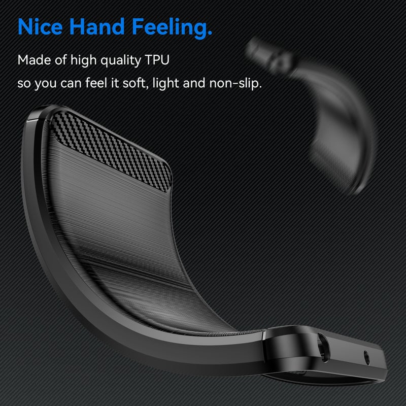BURAQ Case Cover For Realme 13 Pro+ 5G Carbon Fiber Brushed Texture TPU Phone Case(Black) - Image 4