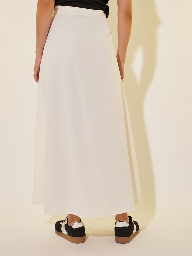Take Two Take Two Solid Tie Detail Wrap Look A-Line Maxi Skirt  - Image 5