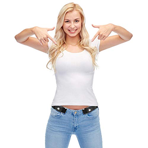 Toxen Buckle Free Comfortable Elastic Belt for Women or Men nvisible Elastic Belt for Jeans Pants Dresses Stretch Waist Belt (BLACK) - Image 5