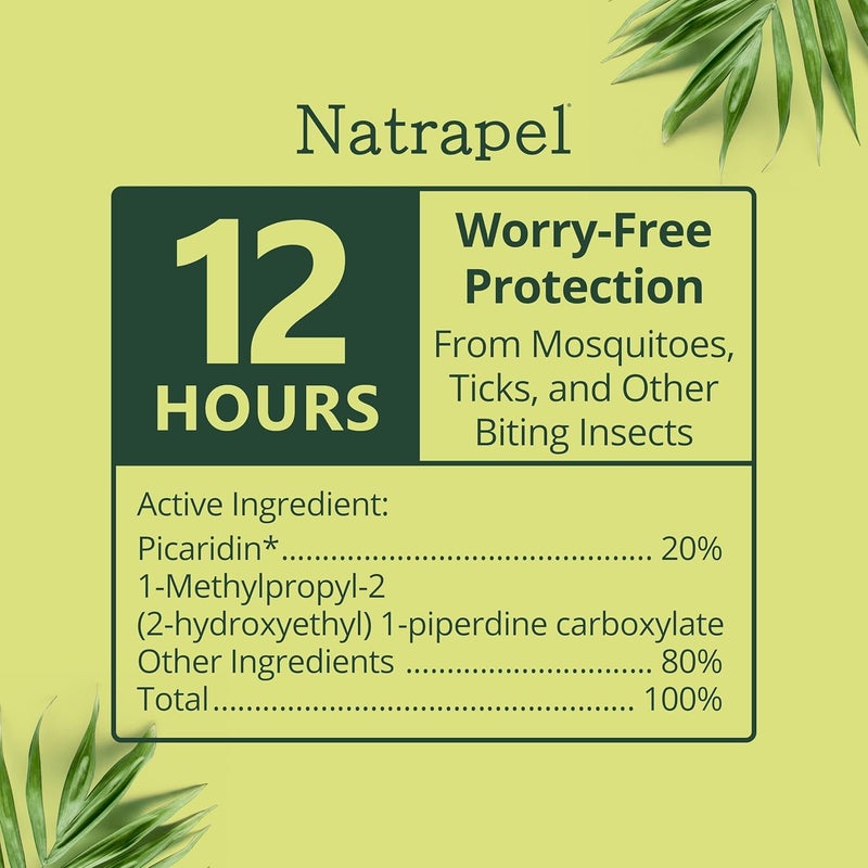 Natrapel Tick & Insect Repellent Wipes - Bug Spray with 20% Picaridin - Family Protection Against Mosquitoes, Ticks & More - Up to 12 Hours of Protection - 12 Wipes (3 Pack) - Image 2