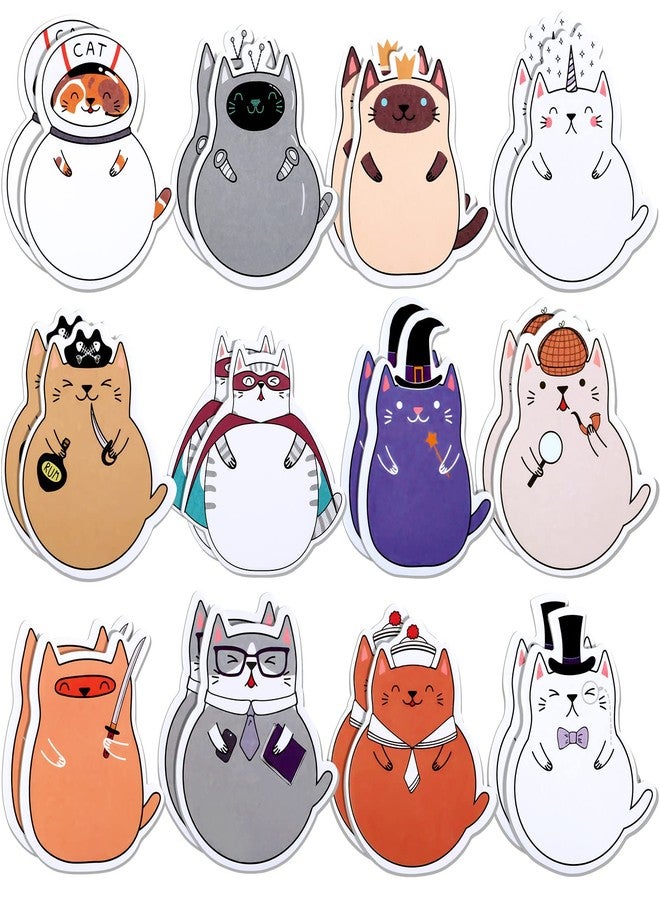 Chinco 24 Pads Cat Sticky Notes Set 720 Sheets Cute Sticky Note Bulk Fun Kawaii Animal Office Decor Gifts Self Adhesive Notepads for Students Back to School Gift Cat Lovers Classroom School Supplies - Image 1