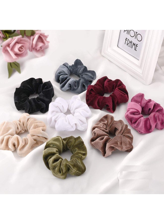 Red Blossom 20-Pack Women's Velvet Hair Scrunchies Set – Multicolour Elastic Bobbles | Soft, Elegant & Gentle Ponytail Holders for All Hair Types  - Image 3
