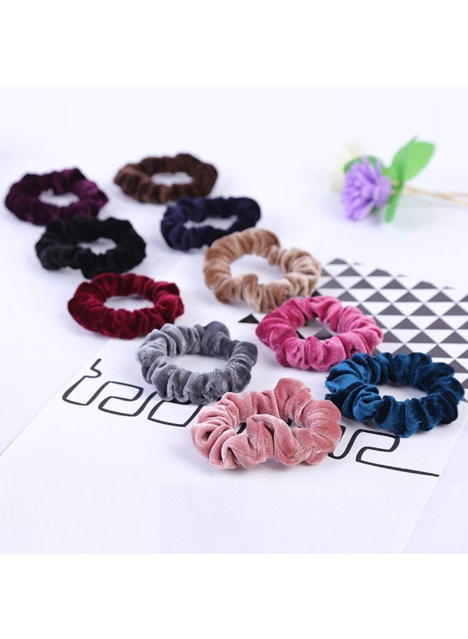 Red Blossom 20-Pack Women's Velvet Hair Scrunchies Set – Multicolour Elastic Bobbles | Soft, Elegant & Gentle Ponytail Holders for All Hair Types  - Image 5