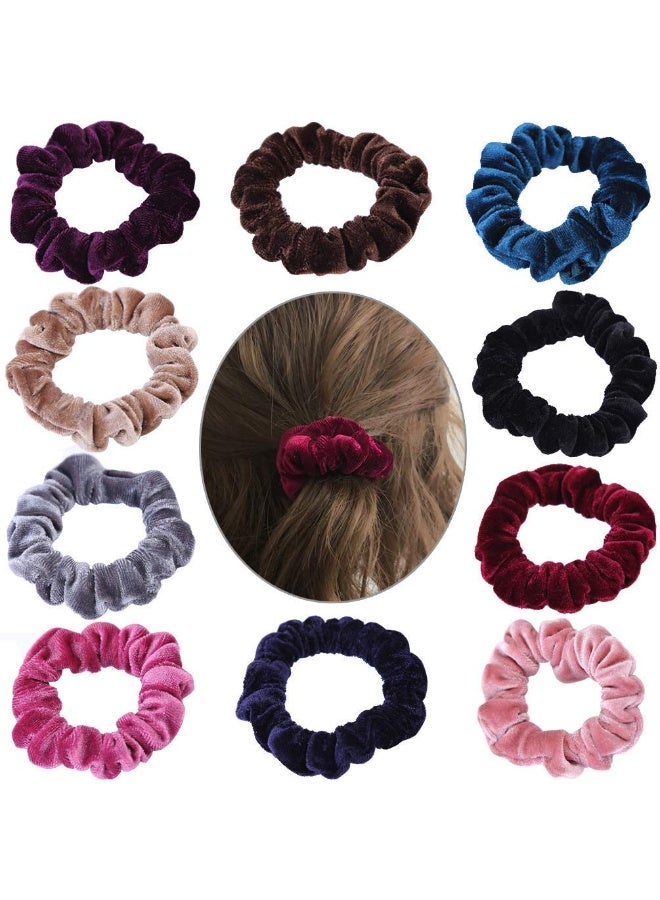 Red Blossom 20-Pack Women's Velvet Hair Scrunchies Set – Multicolour Elastic Bobbles | Soft, Elegant & Gentle Ponytail Holders for All Hair Types  - Image 2
