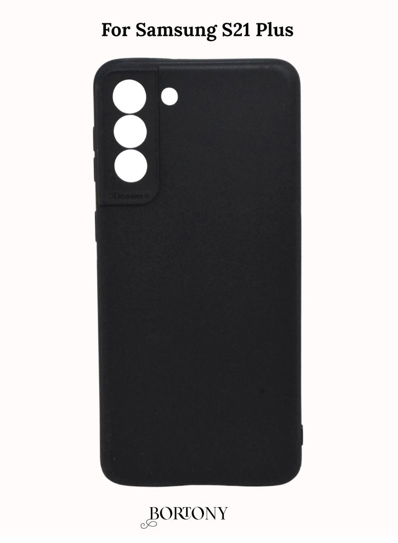 BORTONY Samsung Galaxy S21 Plus Case Slim Thin Soft Skin Silicone Flexible TPU Gel Scratch Resistant Lightweight Protective Cases Cover for Samsung Galaxy S21 Plus (Matte Black) - Image 1