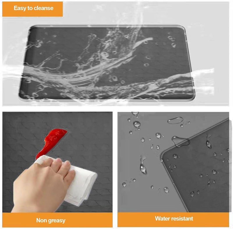 Nurnesy Washer Dryer Top Protector, 23.62" x 23.62" Protective Silicone Rubber Mat for Washing Machine and Dryer, Non-Slip Washing Machine Cover, Laundry Room Accessories (Black) - Image 3