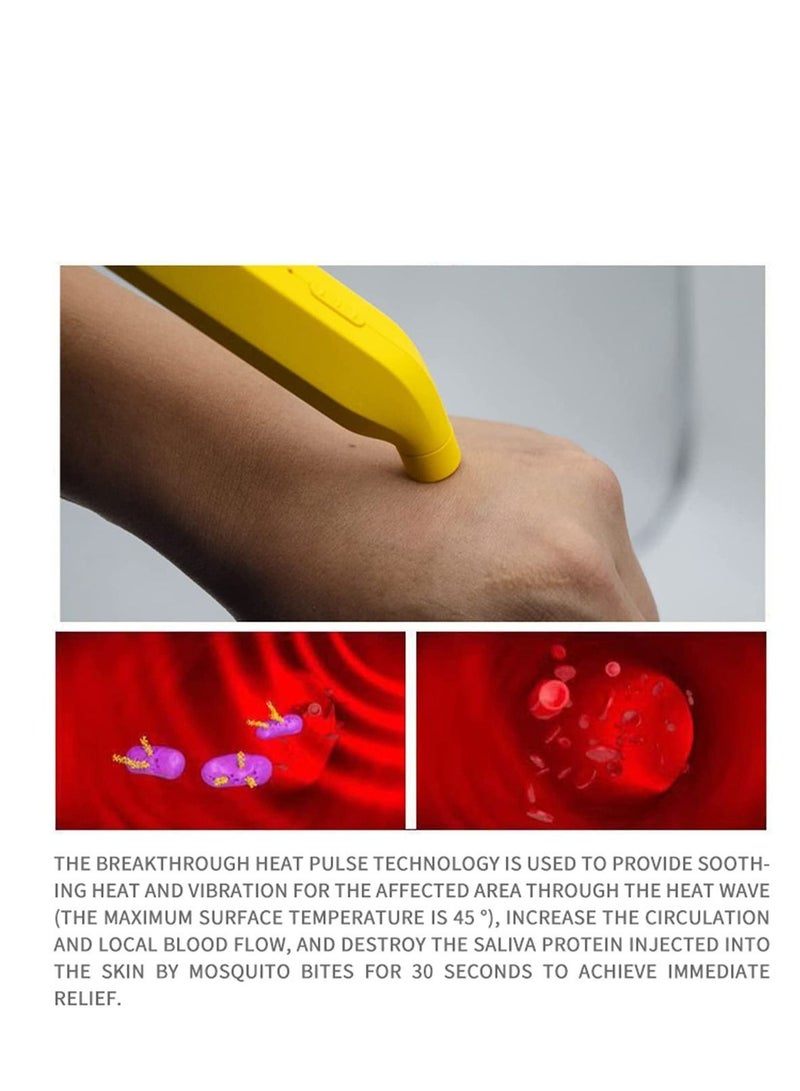 Y&D Nsect Sting Bite Relief Electronic Mosquito Bites Itching Treatment Tool Thermal Frequency Pulse antipruritic Stick Fast Symptom Relief,Reduce Pain Portable USB Rechargeable - Image 2