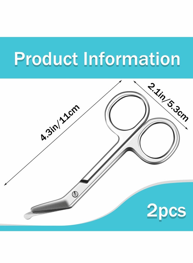 Loquat 2 Pieces Scissors Bandage Stainless Steel Curved - Image 2