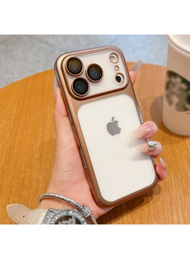 NIBEMINENT Electroplating Matte Full Package Protective TPU Case Cover For iPhone 17 Pro, Golden