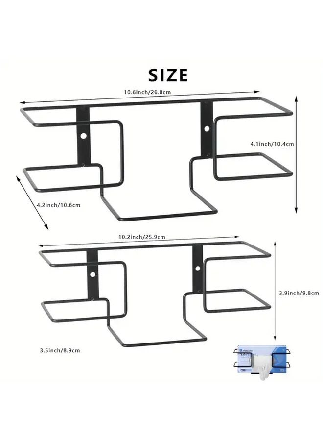 Black Heavy Duty Metal Glove Rack Wall Mounted Organizer with Hooks for Home Office Garage - Image 3