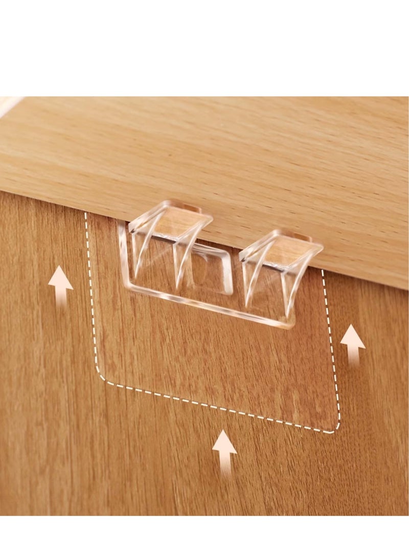 Transparent Self-Adhesive Shelf Support Brackets - 8 PCS Punch-Free L-Shaped Racks for Cabinets, Closets, and Kitchen Shelves - Easy Installation, Strong Adhesion, No Damage to Surfaces - Image 3