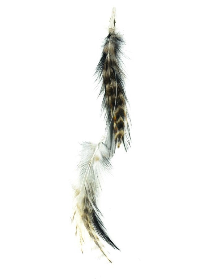 12744 Feather Hair Extension, White Hackle Feathers, 1 piece