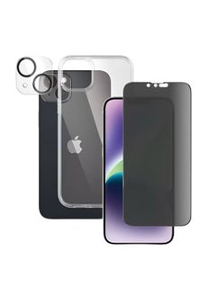 Hock Hock Full Protection Package for Galaxy S22, The package includes a protective case, an anti-spy screen protector, a camera protector, a back protector, and a magnetic sticker on the back of the phone (5 in 1)  - Image 2