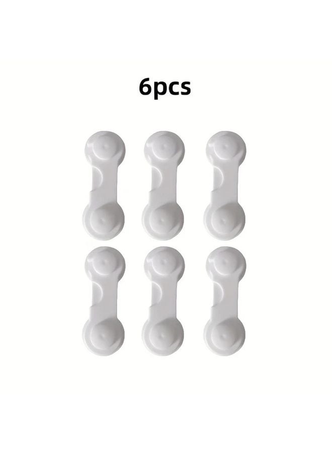 6pcs No Drill Safety Lock Multi Functional Drawer Cabinet Locks Anti Slip - Image 1