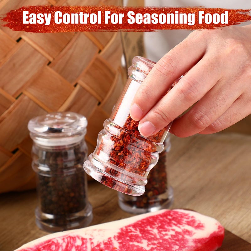 FoldTier 24 Pcs Plastic Salt and Pepper Shakers Bulk Spices Shakers with Perforated Lid Seasonings Containers Clear Empty Salt Bottles for Home Restaurant Kitchen(White,2 oz) - Image 4
