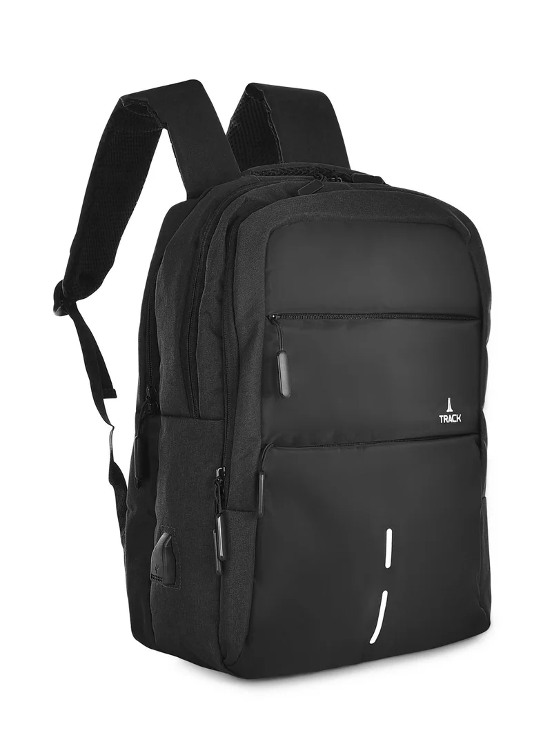 Track Track School Backpack Fabric with USB Port color Black