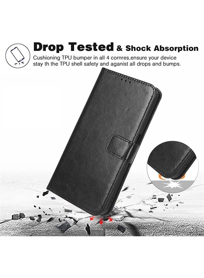HY Phone Case for Infinix GT20 Pro Leather Magnetic Business Phone Case Stylish Flip Cover with Card Slot and Stand for Infinix GT20 Pro 5G X6871 Case Cover Black  - Image 3