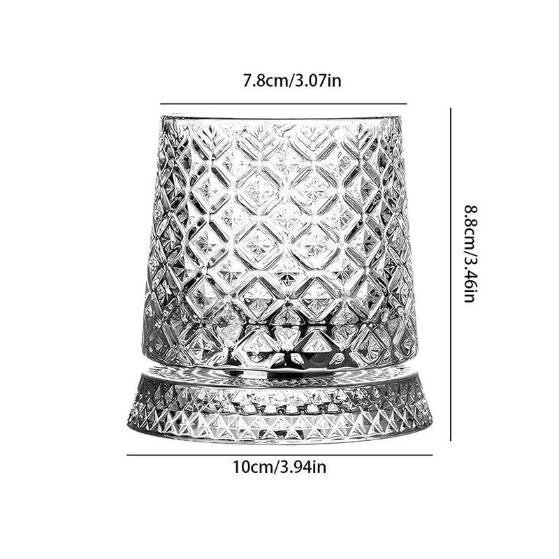 Crystal Bottom Swivel Whiskey Glass, High-End Home Tumbler Stress Relief Cup, Elegant Wine Glass - Image 3