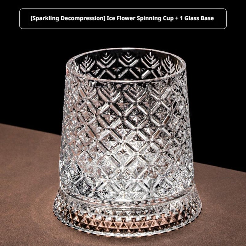 Crystal Bottom Swivel Whiskey Glass, High-End Home Tumbler Stress Relief Cup, Elegant Wine Glass - Image 5