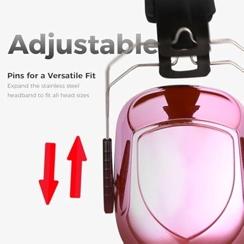 Noise Reduction Ear Muffs, NRR 28dB Hearing Protection Headphones Headset, Professional Noise Cancelling Ear Defenders for Construction Work Sports Events Studying Woodworking - Image 3