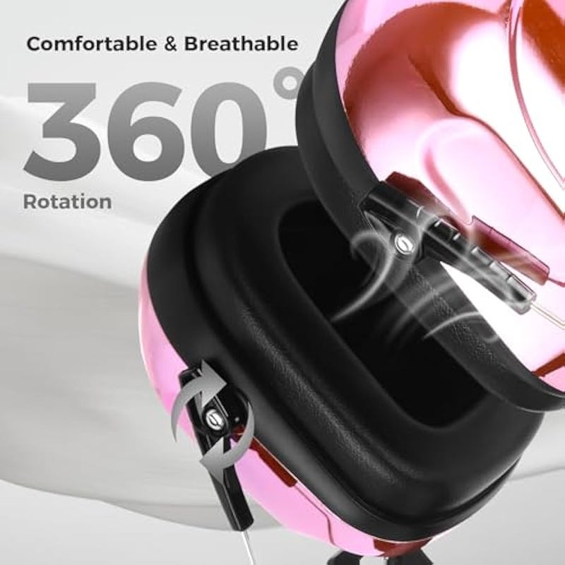 Noise Reduction Ear Muffs, NRR 28dB Hearing Protection Headphones Headset, Professional Noise Cancelling Ear Defenders for Construction Work Sports Events Studying Woodworking - Image 4