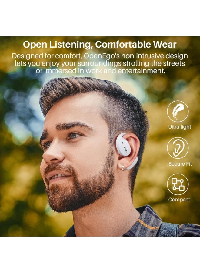 TOZO OpenEgo True Wireless Open Ear Headphone,5.3 Bluetooth Sport Earbuds with Earhooks for Long Time Playback with Digital Display, Dual Mic Clear Call Sweat-Proof for Running Workout White - Image 5