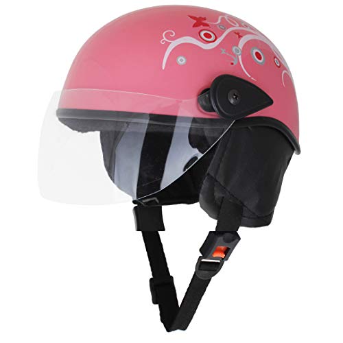 Sage Square Multi-Purpose Half Helmet for Men, Women (Large, Pink Glossy Sticker Design 1) (Non-Motorized) - Image 3