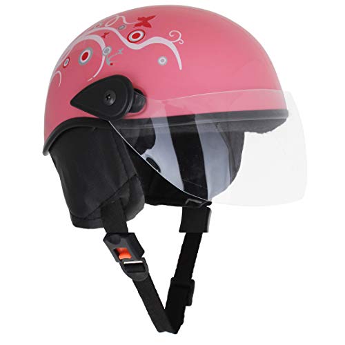 Sage Square Multi-Purpose Half Helmet for Men, Women (Large, Pink Glossy Sticker Design 1) (Non-Motorized) - Image 1