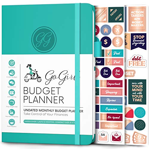 GoGirl Budget Planner – Monthly Financial Planner Organizer Budget Book. Expense Tracker Notebook Journal to Control Money, Compact (Turquoise) - Image 1