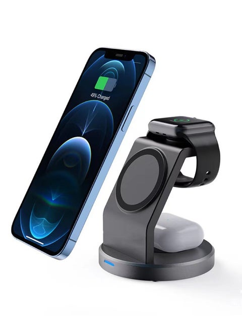 Wireless Charging Station for Apple Multiple Devices, 3 in 1 Wireless Charger Dock for iPhone 15/14/13/12/11, Fast Wireless Charger for Apple Watch Ultra