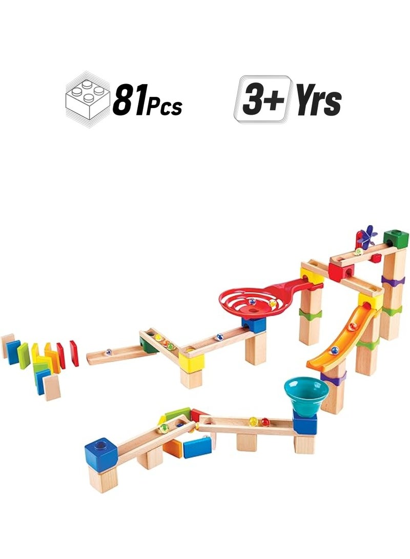 Hape Marble Run Race Track 81 Piece Marble Run Quadrilla 3Y Plus Multicolor - Image 1
