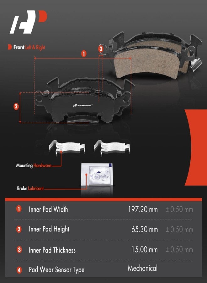 A-Premium Front Ceramic Disc Brake Pads Set Compatible with Chevrolet Blazer, Caprice, Astro, G10, G20 & Buick LeSabre, Roadmaster & Cadillac Brougham, Fleetwood & GMC G1500, G2500, Jimmy, 4 Pcs - Image 5