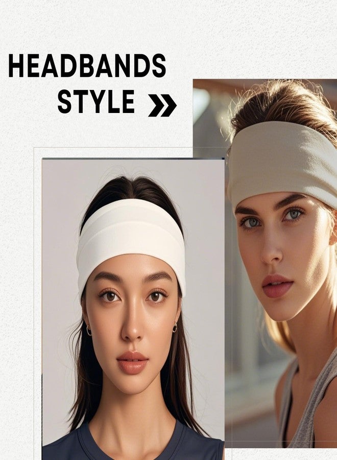 RJMBMUP 6 PCS Extra Wide Headbands for Women Cotton Non Slip Hair Bands Sweat Thick Headband Sport Hair Accessories Multi Color - Image 4