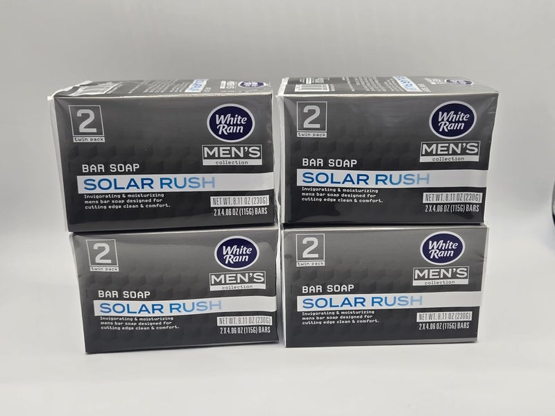 White Rain 4x Mens Collection Solar Rush Bar Soap 8 Bars - Image 1