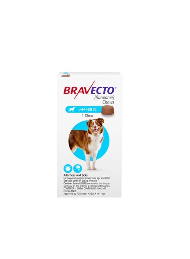 Bravecto Chewable Tablet For Large Dogs (20 - 40 Kg) X 1 Tablet