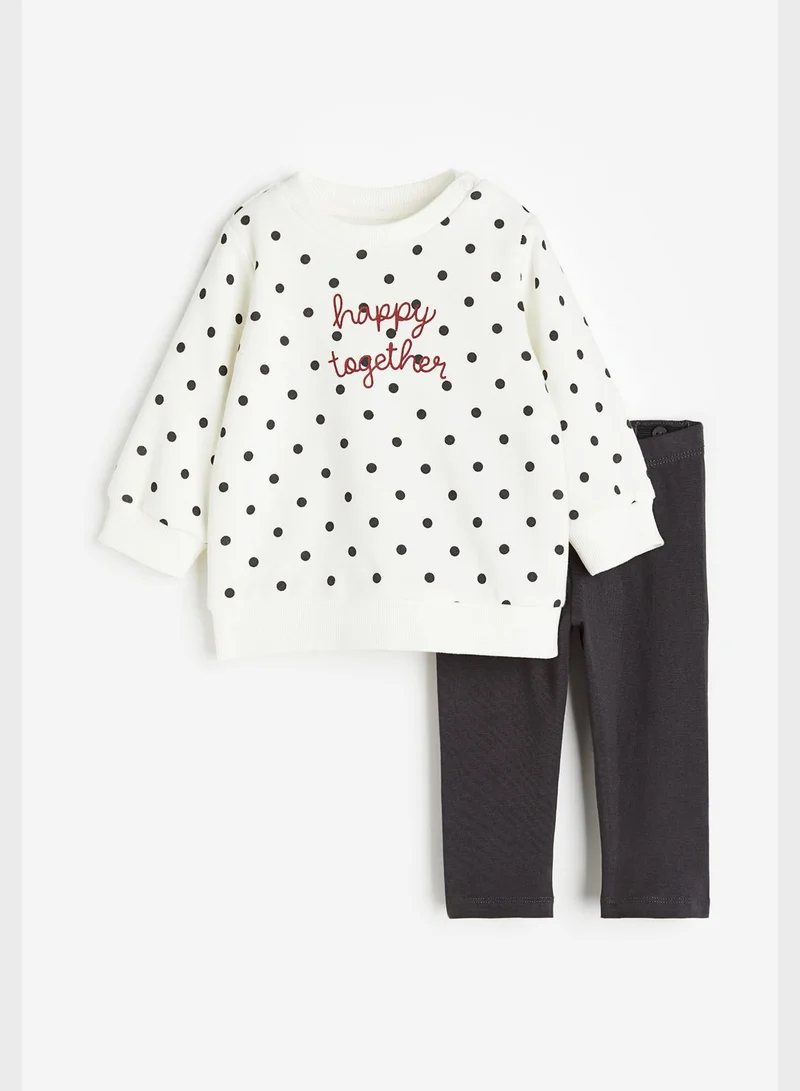 H&M Infant Text Print Sweatshirt & Leggings Set