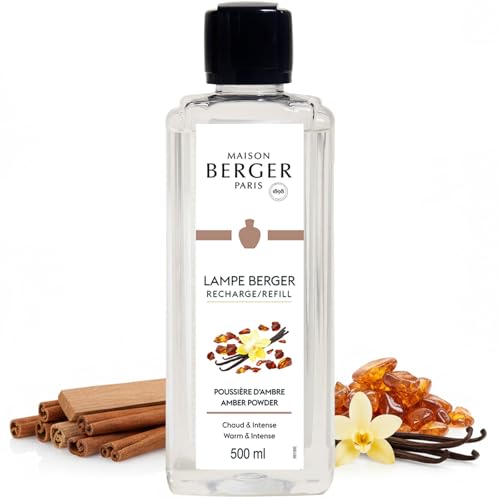 Maison Berger بودرة العنبر | إعادة تعبئة عطر لمبة بيرجر من ميزون بيرجر | لجهاز توزيع زيوت العطور المنزلية | لتنقية وتعطير منزلك | 16.9 أوقية سائلة - 500 ملليلتر | صنع في فرنسا - Image 1