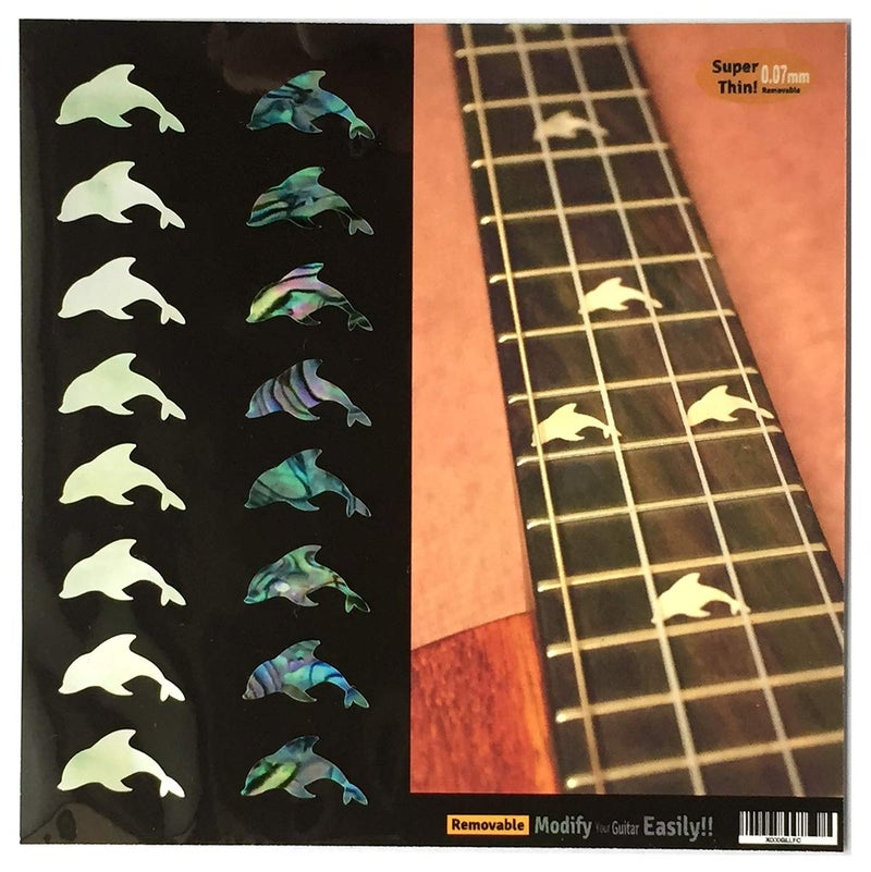 Inlaystickers Fretboard Markers Inlaystickers Decals for Ukulele  Dolphins 2 Colours Set 