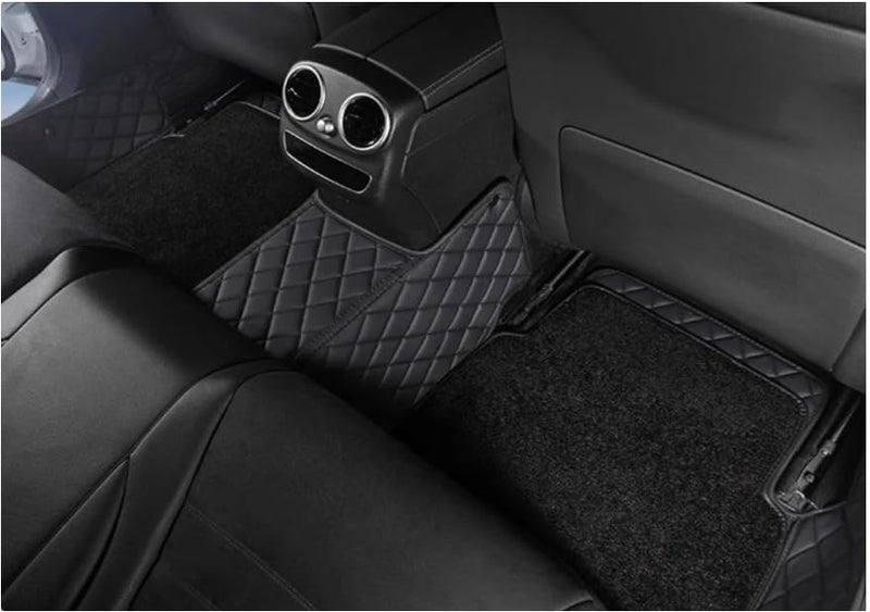 capdell CAPEDELL 7D Premium Car Floor Mat Compatible with Mahindra 3Xo||Luxury Leather Double Layered Mat||Set of 3pcs||Waterproof and Washable||Colour:-Black with Black(Black Grass) - Image 2