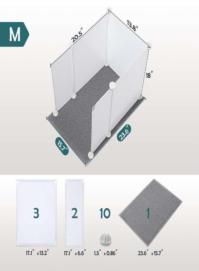 MEEXPAWS Cat Litter Box Enclosure, Splash Guard High Walls with Litter Mat - Image 4