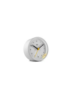 Classic Analogue Clock with Snooze and Light, Quiet Quartz Movement, Crescendo Beep Alarm in White, Model BC12W, One Size