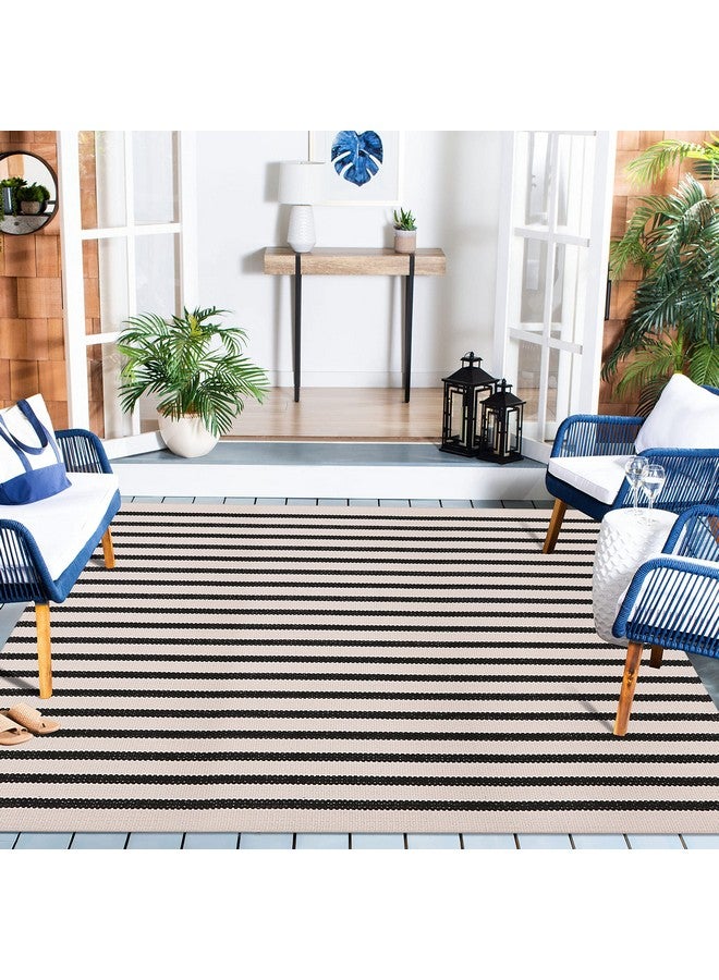 LEEVAN Black and White Striped Outdoor Area Rug 4x6 ft Patio Rugs Washable Woven Cotton Boho Living Room Rug Farmhouse Collection Large Floor Carpet for Courtyard/Bedroom - Image 2