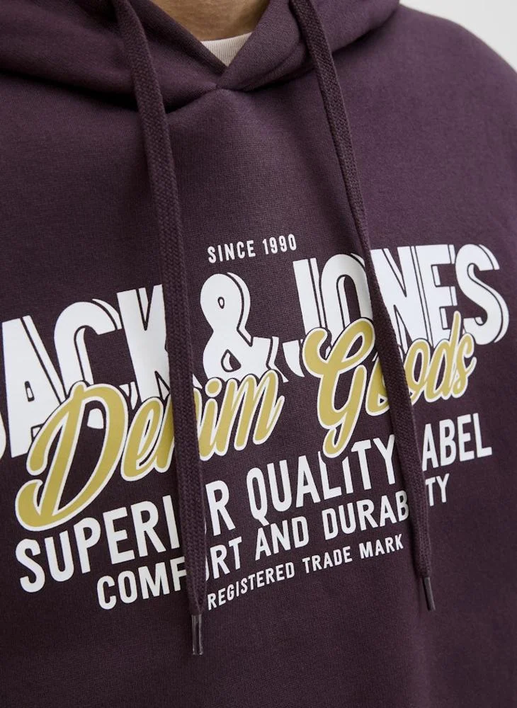 JACK & JONES  Logo Regular Fit Pullover Hoodie for Men | Best Price UAE