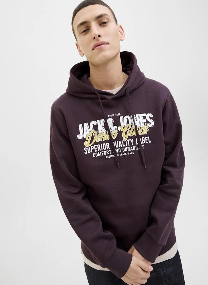 JACK & JONES  Logo Regular Fit Pullover Hoodie for Men | Best Price UAE