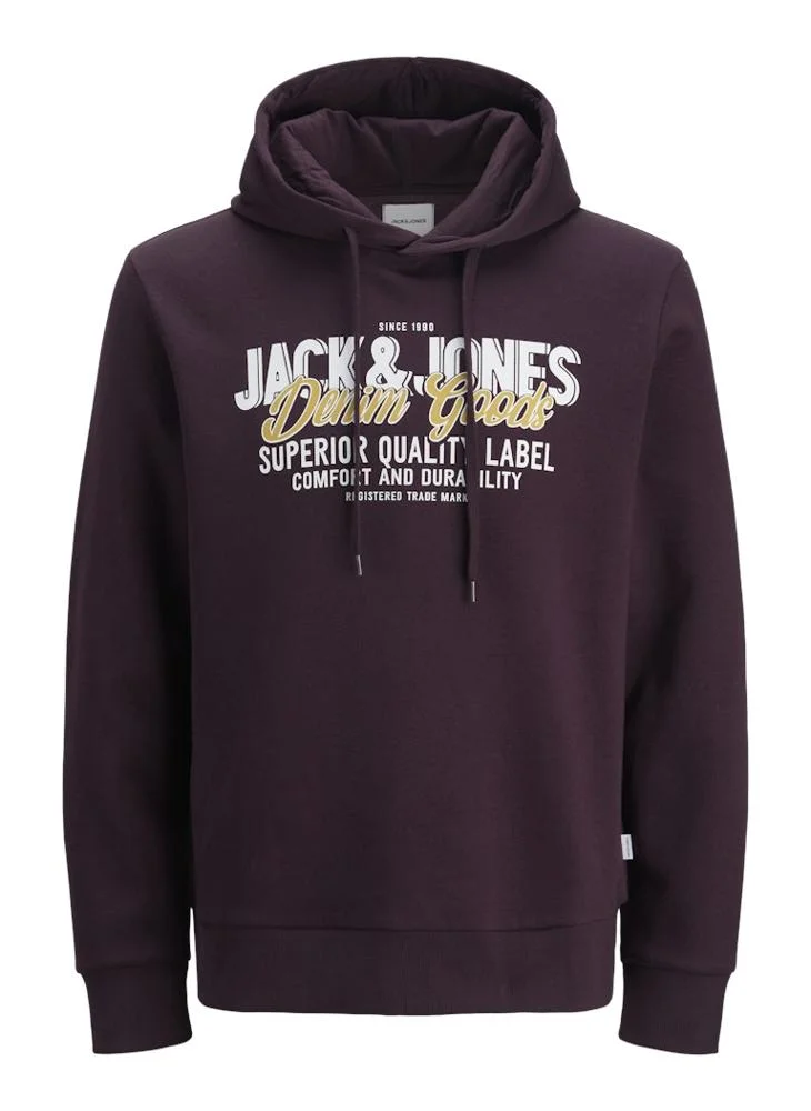 JACK & JONES  Logo Regular Fit Pullover Hoodie for Men | Best Price UAE