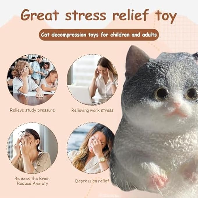 Fejytor Big Taba Squishy Cat, Handmade Large Cat Taba Toys, Stress Relief, Funny, Cute Soft Squishy Stress Toy Gifts. (X) - Image 3