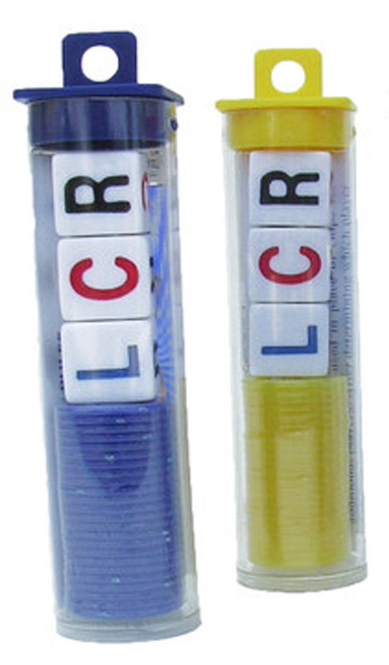 LCR Left Center Right Dice Game 2 Sets Assorted Color Chips - Image 2